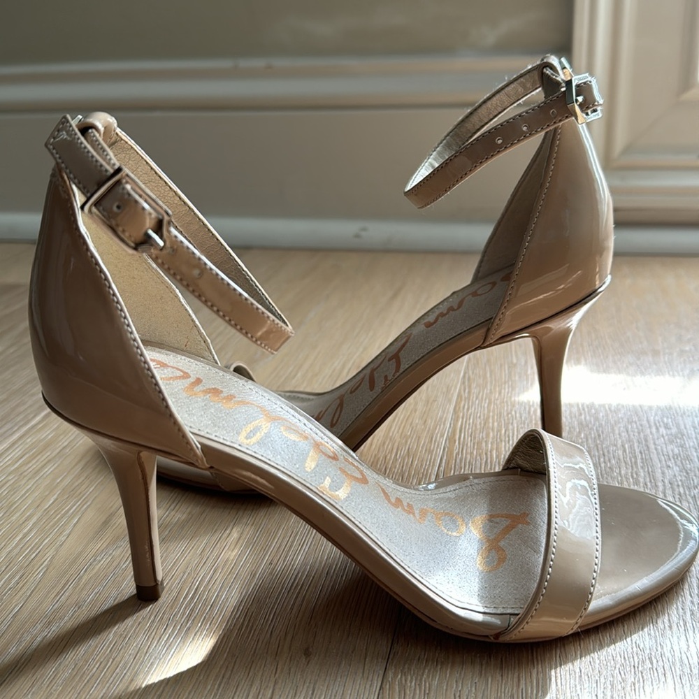 Sam Edelman Patti Nude Ankle Strap Sandal, Size 4